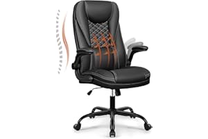 DoChair Silla Oficina Ergonómica Silla Escritorio Función Balancín 135° Silla Giratoria Regulable en Altura con Reposacabezas, Negro