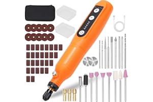 HISUEKIG 5V Outil Rotatif Multifonction, Kit D'outils Rotatifs Sans Fil, Meuleuse Portable 5 Vitesses avec Une Conception Électrique Puissante Et Une Conception Compacte Et Légère pour La Gravure