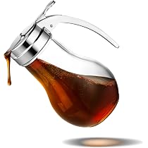 14 oz Glass Syrup Dispenser, No Drip Glass Syrup Bottle for Maple ...