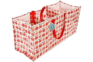 REX LONDON Torba wielokrotnego użytku do recyklingu - wzór vintage Apple, Vintage Apple, Length: 75 cm Height: 35 cm Width: 29 cm, Retro