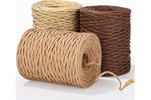 COTEPI 3 sztuki 100 m Filo di Carta, Filo di Ferro Carta, Filo di Ferro Naturale, Cavo di Carta per Confezioni Regalo, Cavo di Carta da 3 x 100m, L'imballaggio Floreali per Bouquet di Nozze