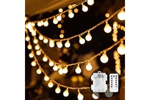 Oreunik Luci Fatate a Batteria, 60 LED 9 Metri Impermeabili, 8 Modalità di Illuminazione, Luci Natalizie per Camera da Letto, Interni ed Esterni, Compleanno, Festa, Decorazioni dell'Albero di Natale