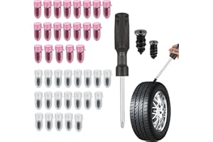 BOTUK 41PCS Portable Tyre Repair Kit Good Sealing Effect Rubber Self-Service Car Puncture Repair Kit with Screwdriver Make Tire Repairs Fast Universal for Car Motorbike Truck Bus And Agricultural Tyres