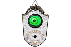 OPAHUTER Halloween Doorbell, Terrible Single Eyeball, Halloween Luminous Hanging Doorbell, Animated Eyeball Doorbell, Doorbell with Sound for Halloween Party Props