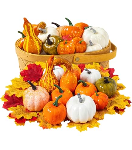 100 Mini Zucche Artificiali In Resina – Decorazioni Autunno, Halloween, Ringraziamento – Dimensioni 2-3,8 Cm Per Centrotavola E Fai Da Te