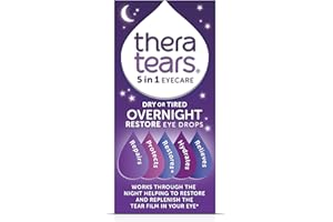 TheraTears® Overnight Restore Dry or Tired Eye Drops | Repairs and Hydrates Eyes’ Through the Night | Long-Lasting Relief and Preservative Free | 5 in 1 Eye Care Drops | 10ml
