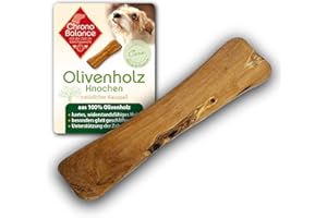 ChronoBalance® Hueso para Masticar de Madera de Olivo L para Perros, una Madera Dura y Roma como Juguete para Masticar Natural para Perros