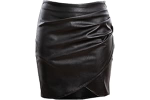 Toocool - Minifalda Mujer Falda Piel Sintética Cartera fruncida Cremallera JL-2557