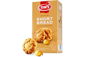TIMS KANADISCHE BACKWAREN Tims Feines Shortbread Natur 165 g I Original Kanadisches Shortbread I Buttriges, süßes Mürbteiggebäck ohne Konservierungsstoffe I Traditionelle kanadische Backwaren Made in Germany