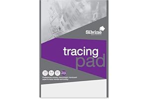 Silvine A4 Professional Tracing Pad. 50 Sheets of Quality Heavyweight Tracing Paper (90gsm)