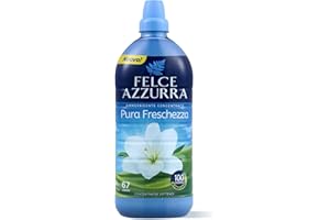 Felce Azzurra - Ammorbidente Lavatrice Pura Freschezza Concentrato 100 Giorni di Profumo, Bucato Morbido con Oli Essenziali Naturali, 1x1340 ml (67 Lavaggi) Dermatologicamente Testato 100% Riciclabile