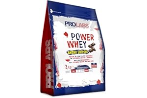 PROLABS – Proteine in Polvere POWER WHEY AMINO SUPPORT Concentrate Ricche di Aminoacidi Essenziali e BCAA - Whey Protein + Creatina, Glutammina e Vitamina B6, Crescita, Forza e Recupero 2kg Cioccolato