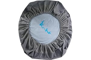 NURCIX Coprimaterasso Rotondo Impermeabile con Tasca Profonda da 8-18, Stile Lenzuolo Aderente Silenzioso e Morbido Coprimaterasso Traspirante, Silenzioso e Morbido,Grey-Diameter210cm(83inch)