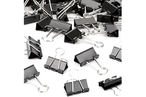 Ziamzra Clip Ferma Carta 32 mm Clips Binder 25 Pezzi Pinze Fogli Metallo Molle Fermacarte Clip Fogli Clip Fermacarte Nero Clip per Raccoglitori per Ufficio Home Letter Paper Scuola Fotografie