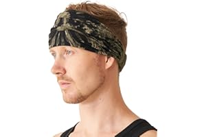 CHARM Casualbox | Tie-Dye Hippie Headband | Elastic Bandana | Head Cover Wrap for Men & Women | Psychedelic Flower Pattern | 60's 70's Retro Bohemian Boho