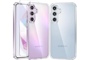 FNTCASE Etui dla Samsung Galaxy A35 5G: przezroczyste etui ochronne na telefon komórkowy, smukłe, przezroczyste, antyżółte, wytrzymałe, odporne na uderzenia, wojskowa ochrona przed upadkiem