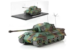 NUOTIE Modèle de Char Militaire à l'échelle 1/72 en Alliage de métal moulé sous Pression avec réservoir en Plastique Modèle Guerre Mondiale Ⅱ Mini modèle Tigre 1945 Collection pour Les