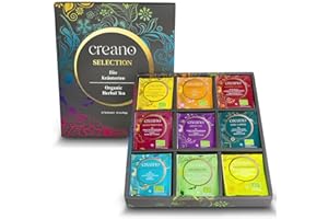 ‎CREANO Creano Bio Herbata Ziołowa Zestaw Prezentowy Grey „ORGANIC HERBAL TEA” - 45 torebek herbaty Bio w 9 różnych odmianach - 90g*