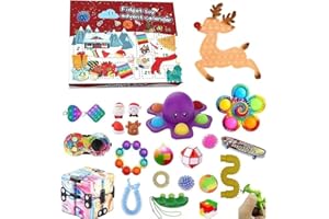 MASYOSH Fidget Calendario Adviento 2021, Pop it Sensorial Toys Set, Calendarios de Cuenta Regresiva Regalos con 24 Sorpresas Fidget Pack Toys, Juguete inquieto para Aliviar la Ansiedad para Niños Adultos (H)