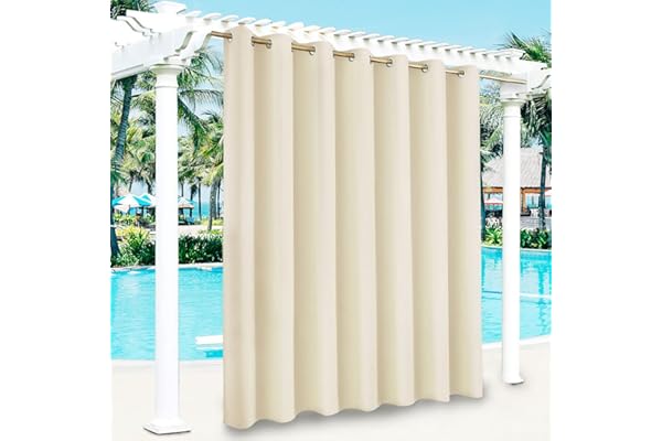 MINGPINHUIUS Rideaux d'extérieur Imperméables - Rideau Pergola Extérieur pour Terrasse, Balcon & Jardin, UV Résistant Protection Solaire et Protection de la Vie privée