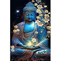 5D Diamond Painting Buddha - DIY Diamantbild Lotusblume 30x40cm