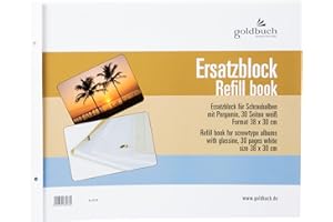 Goldbuch blocco di ricambio, Album a vite, 30 pagine bianche, 38 x 30 cm, 83078
