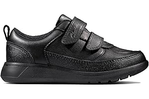 Clarks Boy's Premium Leather Scape School Shoes | Protective Toe & Heel | Lightweight Rubber Sole | Padded Collar | Wide Fit Available