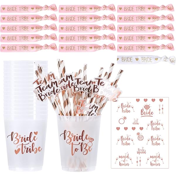 18 Pièces Bracelets Team Bride - Bracelet Bride + 17 Team Bride Pour EVJF Et Mariage