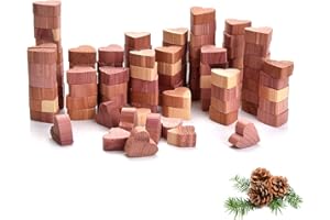 Yizhet Madera de Cedro Antipolillas, 100 Piezas Cedro Polilla Repelente Natural, Cedro contra de Polilla para Armarios, Perchas, Cajones, Ropa, Almacenamiento (Forma de Corazón)