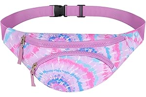 Choco Mocha Kids Fanny Pack Girls Bum Bag Waist Pack with Adjustable Belt Bag for Children Toddler Travel Outdoor Running Sports Age 2-4 3-5 6-8 4-6 6-9, Pink Tie Dye