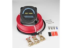 ‎APIELE APIELE Doppelbatterie-Isolator-Kit 12 V 140 Ampere Spannungsempfindliches Relais VSR Automatisches Ladegerät mit zwei Batterien und Kabelkabel