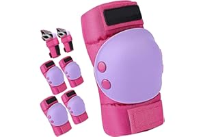 SAMIT Knieschoner Kinder, Protektoren 6 in 1 Set (3-8 Jahre) Kinder Schützer Verstellbare Kinder Schutzausrüstung/Ellenbogen- und Handgelenkschoner Set Ideal für Roller Skateboard Radfahren Inliner