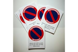 Générique Autocollants stationnement Interdit. Vendus par 20. Difficiles à décoller. Taille 10,5 x 14,8 cm