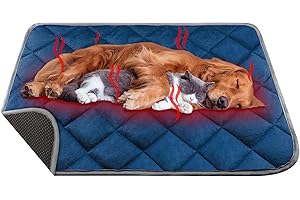 ORIMIO Tappetino Autoriscaldante per Cani e Gatti 90x60cm, Copertine Materasso Caldo Lavabile Coperta per Animali Domestici Letto di Cane Gatto Riscaldante Cuscino Impermeabile Ecologico, Blu