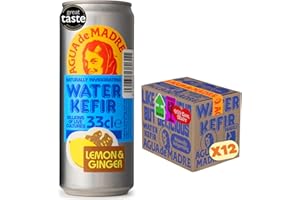 Agua de Madre lemon and Ginger Bitters Kefir Water (12x33cl) - Refreshing Sparkling Probiotic Drink