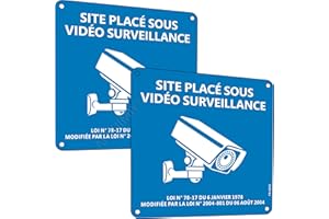 AERHIMIY Panneau Camera Surveillance Aluminium Réfléchissant 15×15 cm, 2 Pièces Site Sous Video Surveillance Panneau Adhesif, Avec Trous Percés