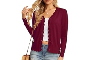 GRECERELLE Cardigan Femme avec Boutons et Encolure en V Cardigan Femme Léger et Estival Elégant avec Dentelle
