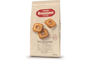 Forno Bonomi Frollini Quadri. Biscotti ottimi sia per la tua colazione che come snack. Da gustate da soli o inzuppati in latte, té o caffè. Confezione da 750 g