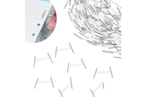 LUQUNE 250Pcs Metal Treasury Tags 25mm, Synthetic Rubber Tags with Metal Ends,Elasticity Metal Treasury TagsIdeal for Organising Paper Documents (30mm,White)