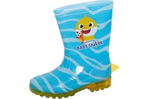 PINKFONG Bottes en caoutchouc pour bébé requin pour enfants, bottes de pluie pour garçons et filles, bleu, 23 EU