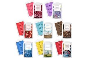 Scent-Hi Duftwachs Wachswürfel Sojawachs-Würfel für Wachswärmer, 8 Düfte x 2.5oz, Meeresbrise, Leinen, Wind im Sommer, Espresso, Kirsche, Himbeere und Zimt, Lavendel, Pfingstrose