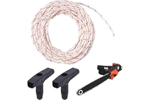 QERICH Pull Cord For Petrol Lawnmower Pull Cord Replacement,Lawn Mower Pull Cord,10 Meters 3.5mm Rope Replacement For Recoil Starter Gasoline Engine Work Tools/Chainsaw Lawn Mower Trimmer(2 Starter Handles)