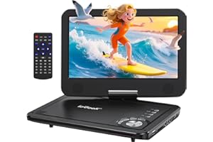 ieGeek 12.5" Portable DVD Player with 10.5" HD Swivel Screen, 5 Hrs Battery, Car Travel DVD Players for Kids & Elderly, Region Free, Support Sync TV/USB/SD Card/Earphone/Multiple Disc Formats, Black