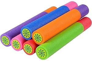 KAHEIGN 6Pzs Pistolas De Agua para Niños Pequeños, 33CM Pistola De Agua De Espuma De Colores Mezclados Juguetes De Playa Pistola De Chorro Desintegrador De Agua para Piscina Jardín (6 Colores)