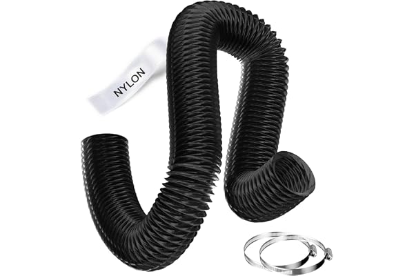Divalune Ventilationsslang 75 mm 3 m flexibel varmluftsslang med klämmor | Nylon kanalslang diesel-kupévärmare, värmebeständig, lufttät, lämplig för torktumlare, köksfläkt och ventilation