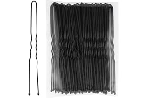 GAOMOENY 50 Pcs Horquillas Pelo Mujer, 7 cm Clips Pinzas Pelo Mujer, Horquillas en Forma de U de Metal para Mujeres Niñas Moños Largos, Lacios, Rizados, Todo Tipo de Cabello(Negra)