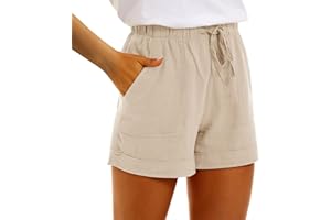 riou Pantalon Deporte Corto Mujer Verano Algodón Bermudas de Trabajo Elástico Jogging Pantalon Señoras Elegant Ligera Regular Fit Pantalones de Yoga para Fitness Jogger Correr Casual