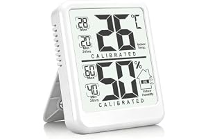 Antonki Room Thermometer, Digital Small Hygrometer Indoor Thermometer Humidity Gauge, Temperature Humidity Meter with Max/Min