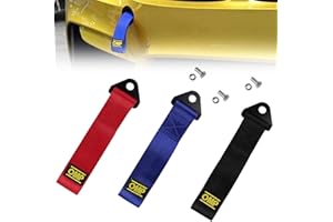 Yuemuop 3 Stück Abschleppschlaufe, Abschleppöse Stoßstangenanhänger, Nylon Anhänger Abschleppseile Abschleppband für Vorne und Hinten (Rot Blau Schwarz)