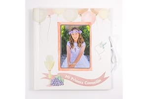 A ARGUVAL EDITORIAL Libro comunión niña Globos con Portada Personalizable con tu Foto| Medidas Libro 29 x 27 cm, tamaño Foto 10 x 15 cm| Arguval